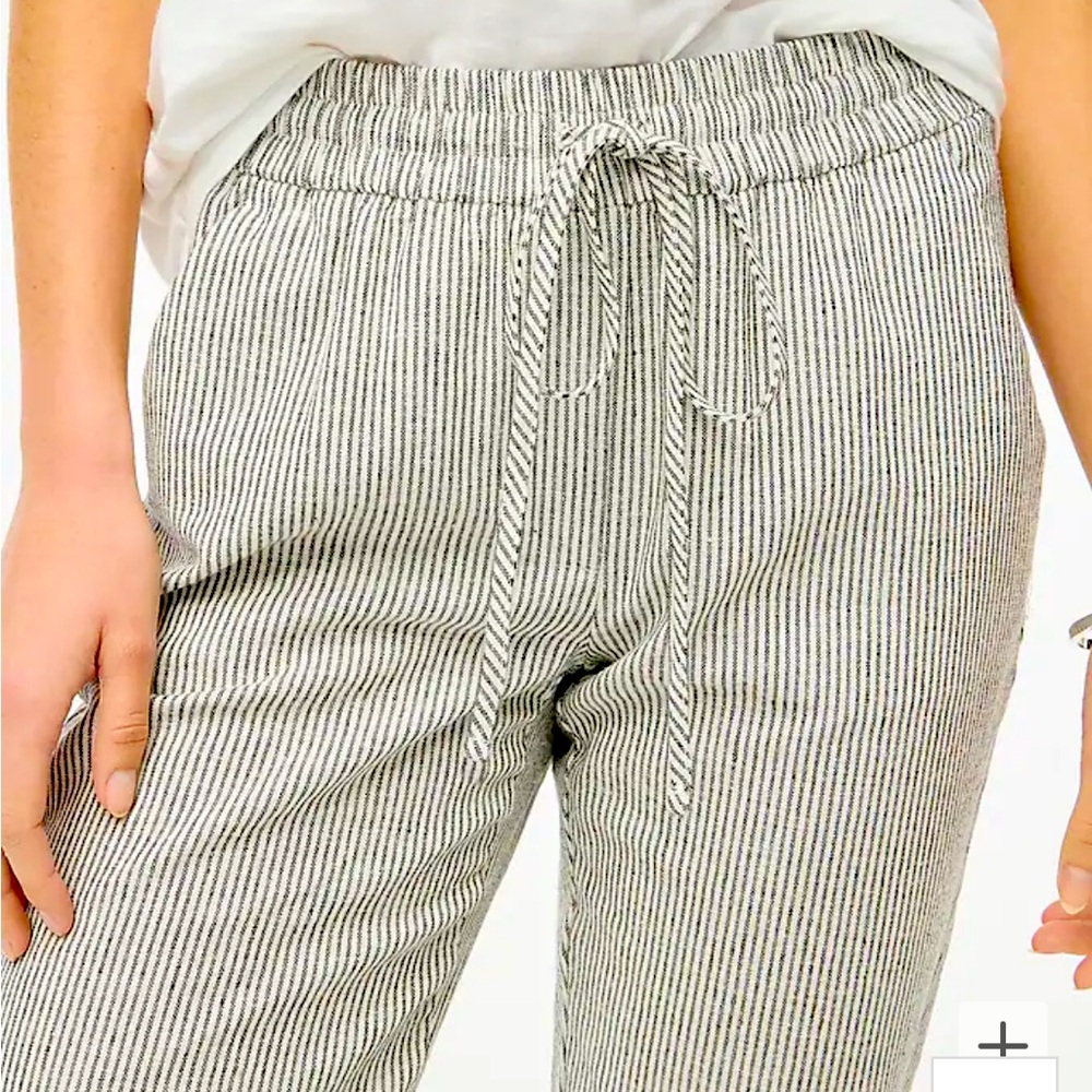 J Crew linen/cotton pinstripe pants